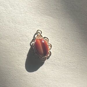 Orange stone charm estate antique vintage jewelry